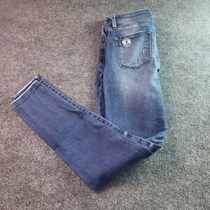 KanCan Signature Women's Jeans Size 28 Distressed Button Fly Skinny Blue Denim